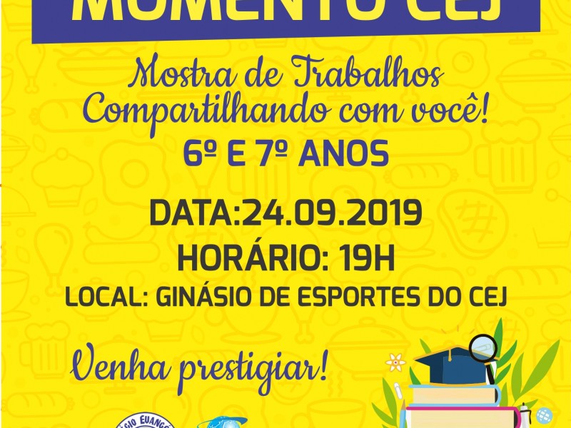 Convite - Mostra de trabalhos 6º e 7º anos